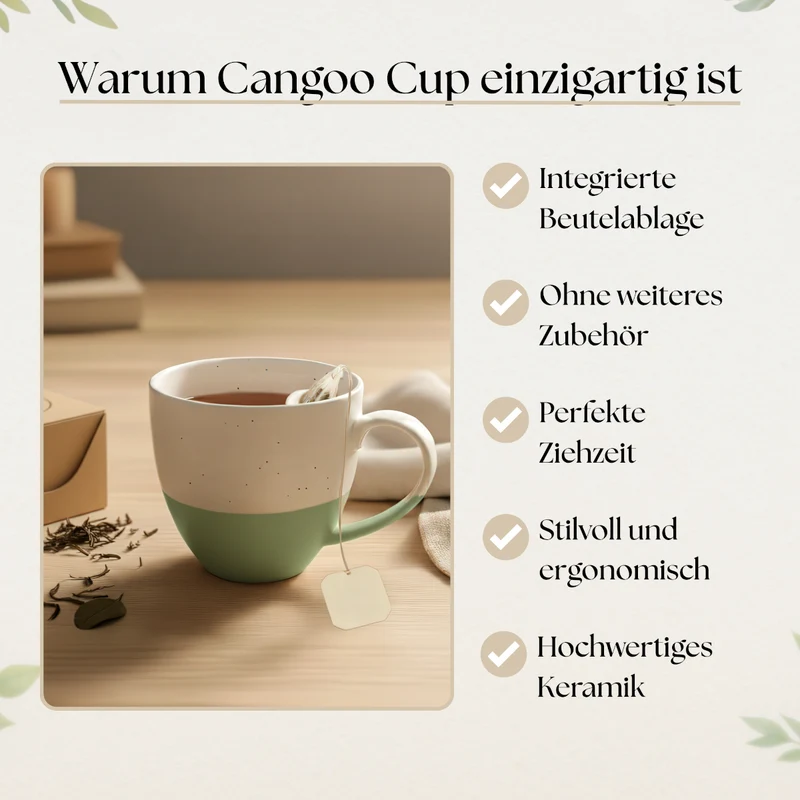 Cangoo Cup® Semi Green Teebecher mit Beutelablage 0,33l
