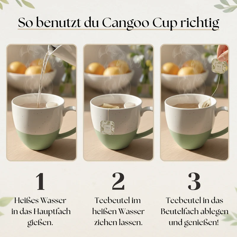 Cangoo Cup® Semi Green Teebecher mit Beutelablage 0,33l
