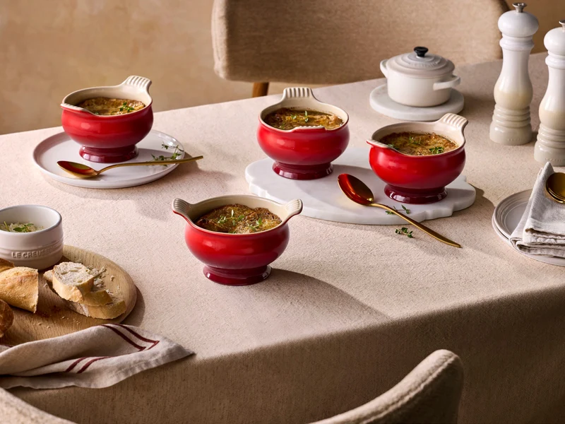 Le Creuset Suppenterrine Tradition flint 0,6l 2er Set