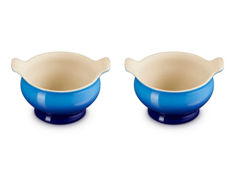 Le Creuset Suppenterrine Tradition azure 0,6l 2er Set