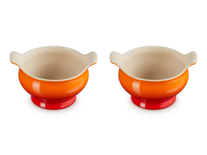 Le Creuset Suppenterrine Tradition ofenrot 0,6l 2er Set
