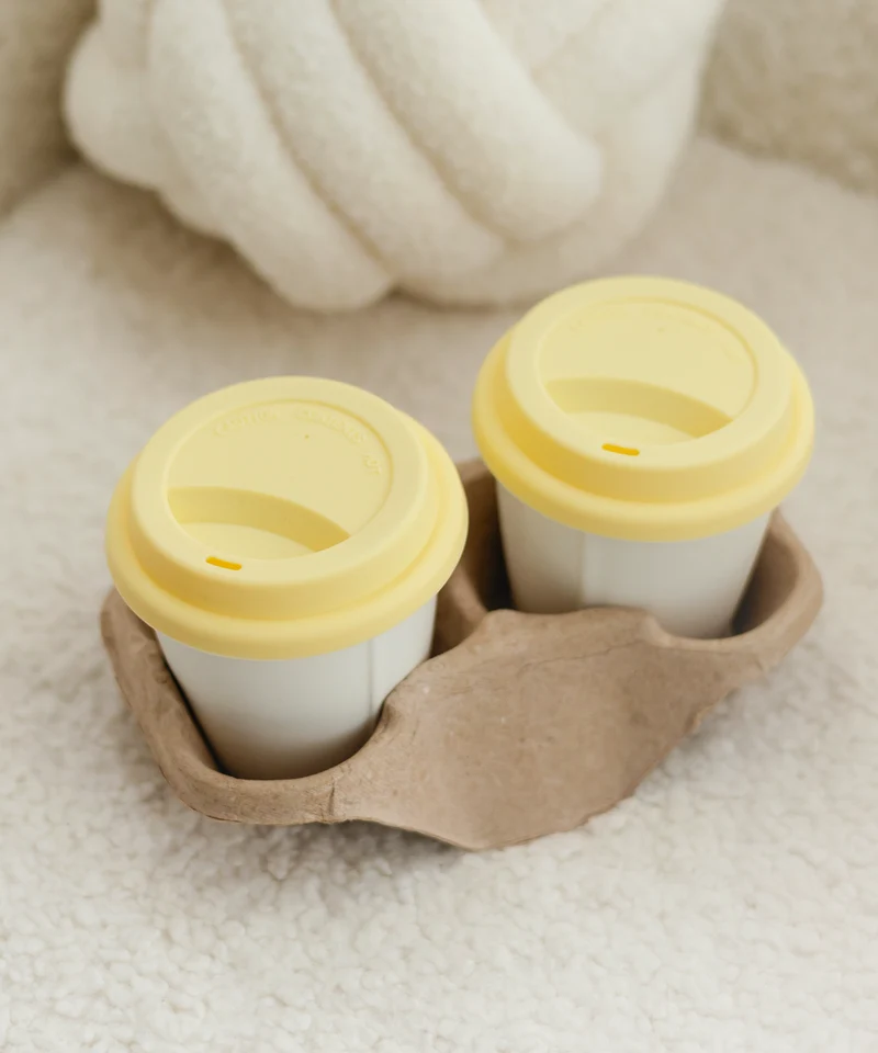 To-Go Becher Silikon-Deckel im 2er Set Butter Lemon | Brooklyn
