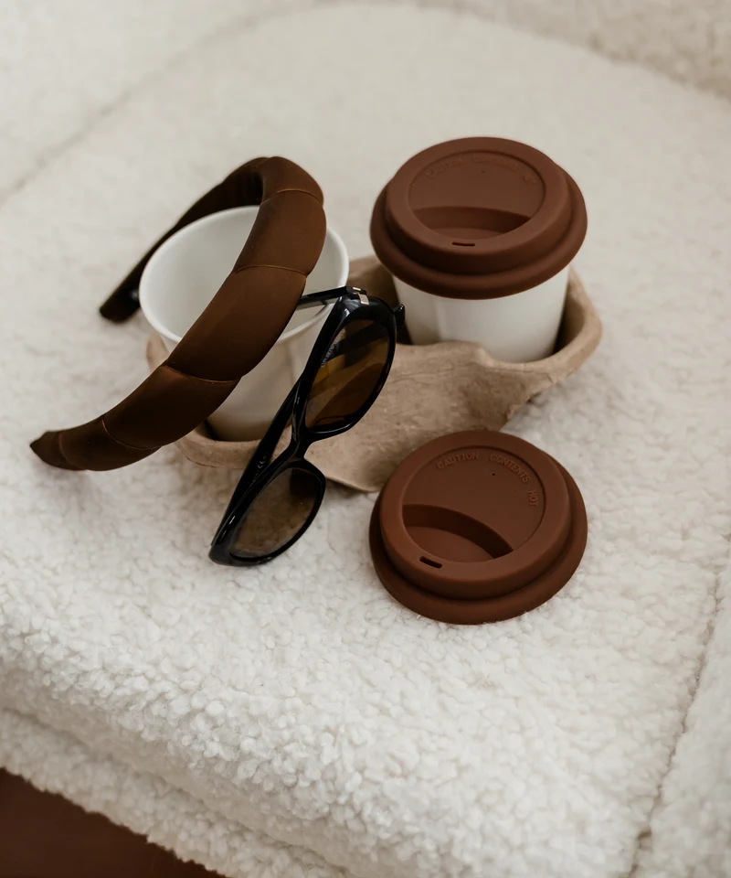 To-Go Becher Silikon-Deckel im 2er Set Braun | Brooklyn
