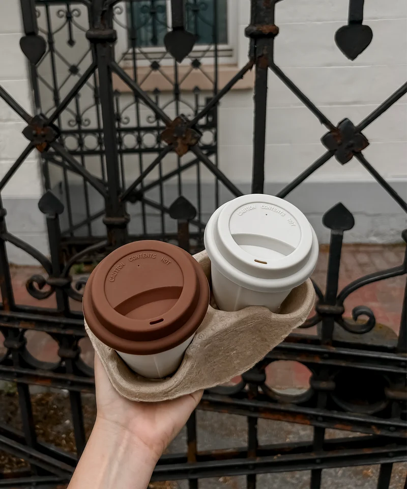 To-Go Becher Silikon-Deckel im 2er Set Braun | Brooklyn