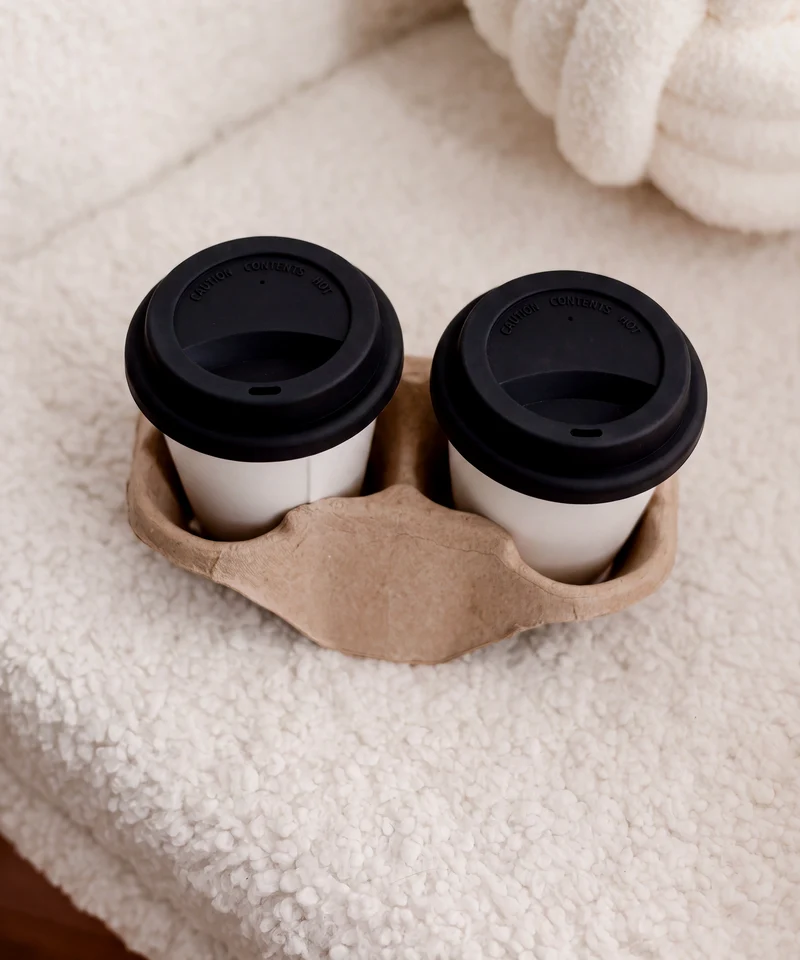 To-Go Becher Silikon-Deckel im 2er Set Schwarz | Brooklyn