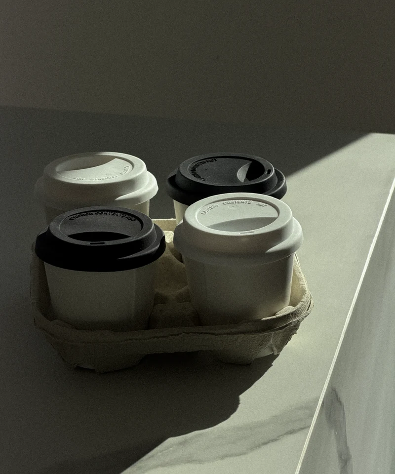 To-Go Becher Silikon-Deckel im 2er Set Schwarz | Brooklyn