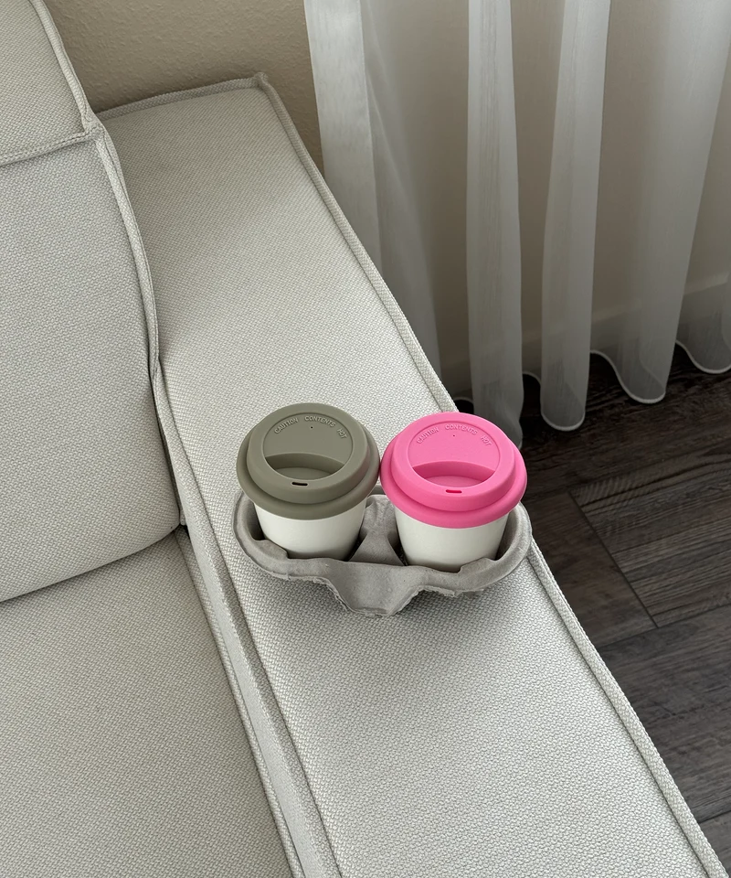 To-Go Becher Silikon-Deckel im 2er Set Taupe | Brooklyn