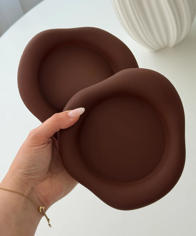 Silikon Untersetzer im organischen Design Dunkelbraun | Elou