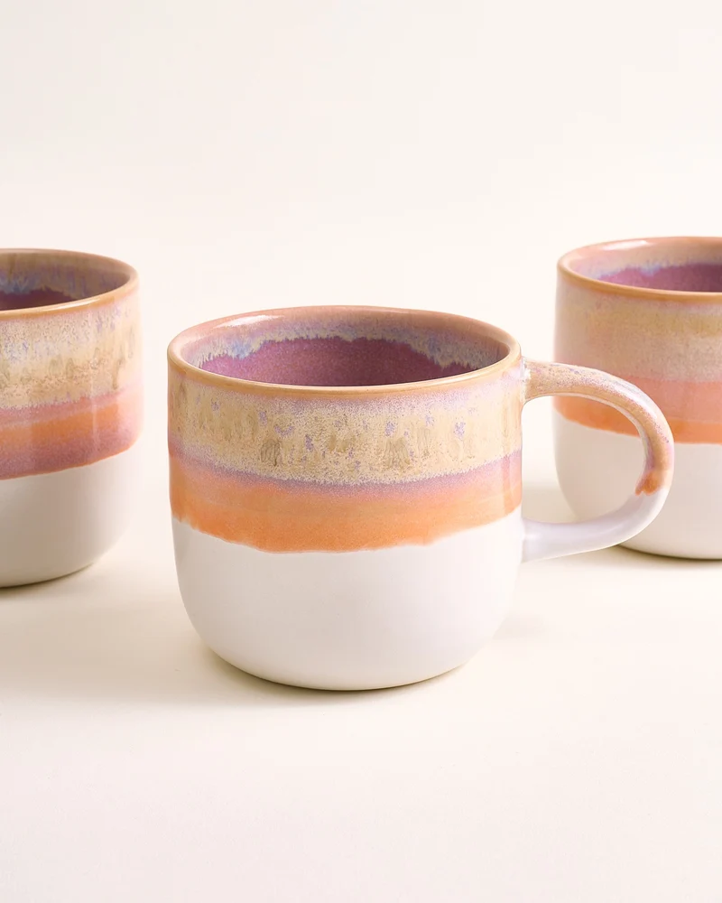 Coimbra Tasse groß lila orange 4er-Set