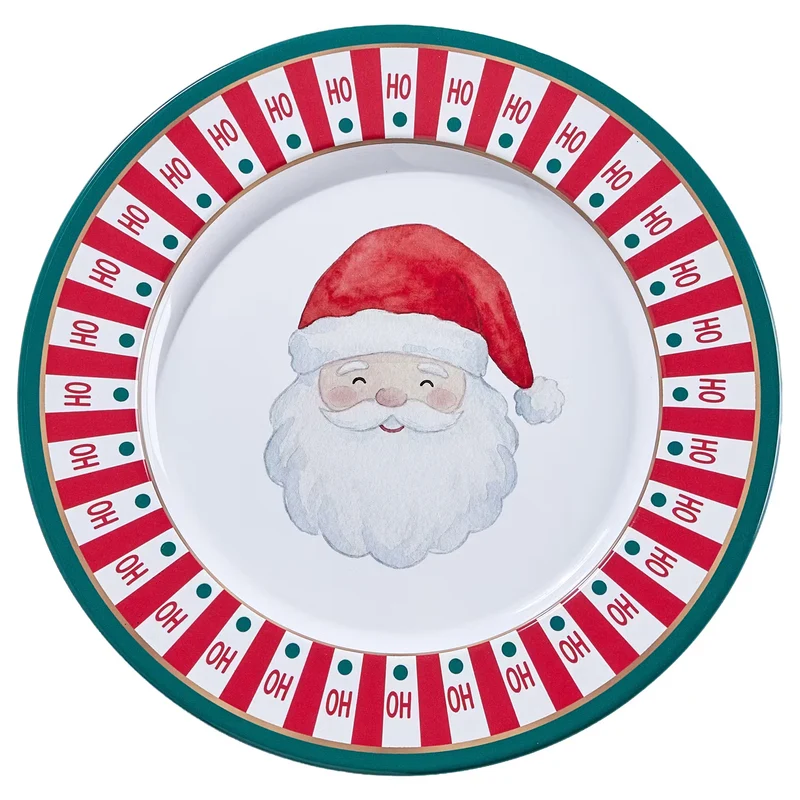 XMAS Metallteller Santa 8er-Set