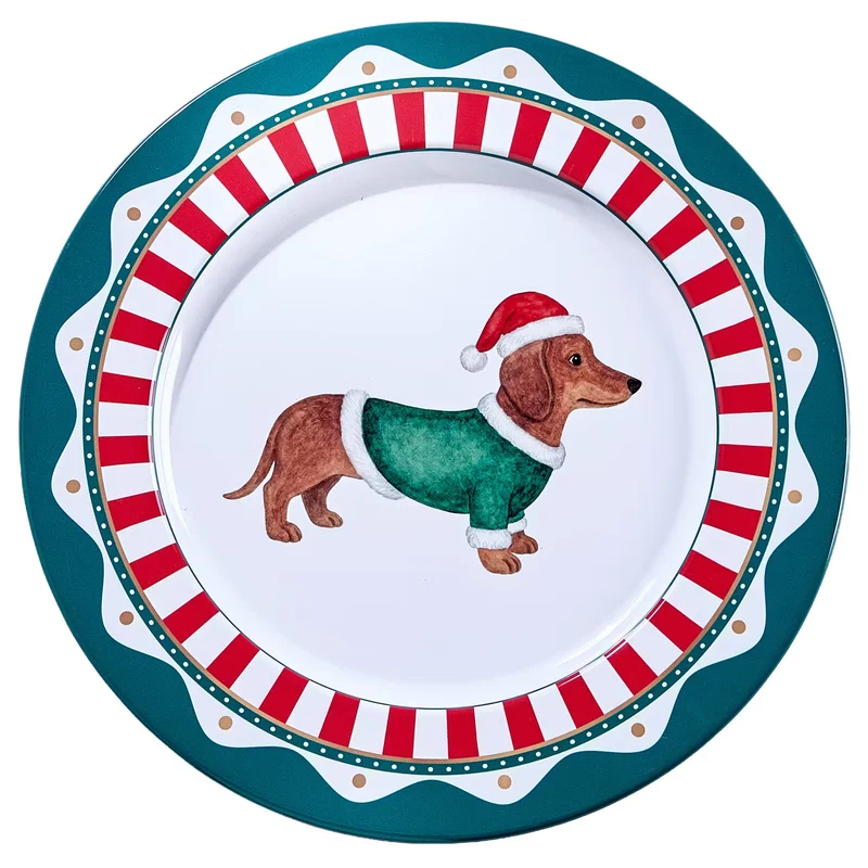XMAS Metallteller Dackel 8er-Set