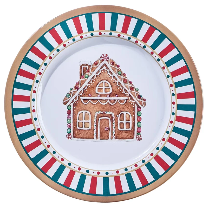 XMAS Metallteller Lebkuchenhaus 8er-Set