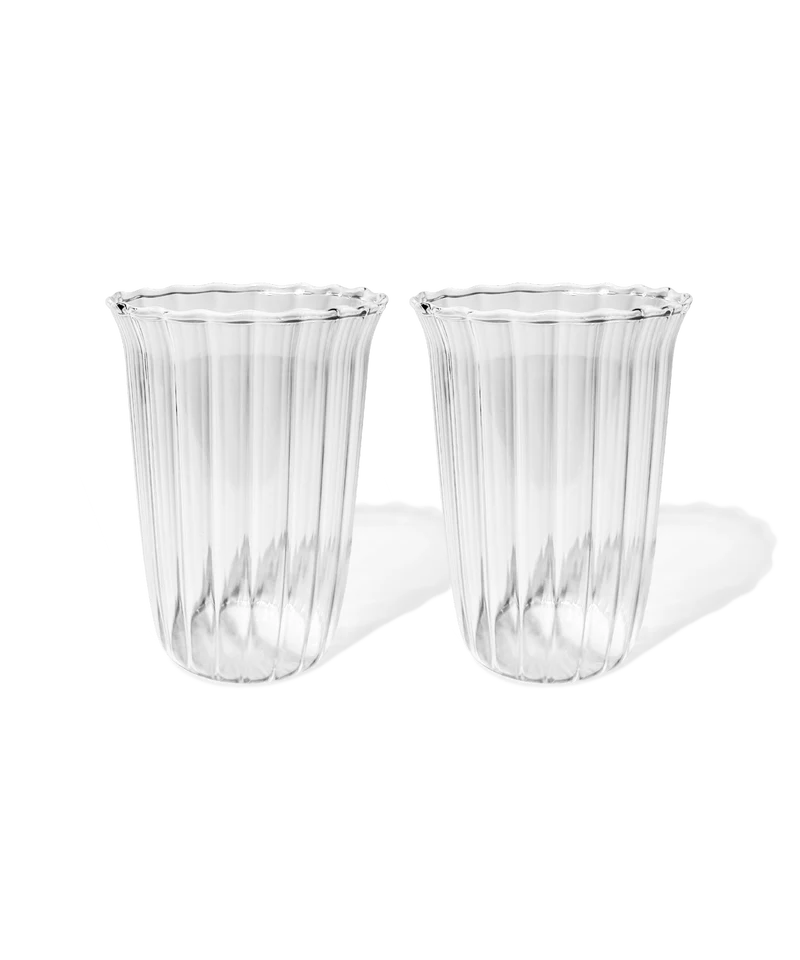 Trinkglas im Streifen-Design mit gerüschtem Rand | Norway