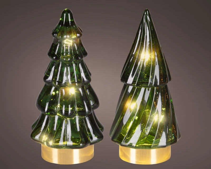 Micro LED boom glas steady binnen 2ass groen/warm wit D.6cm x H.12.8cm