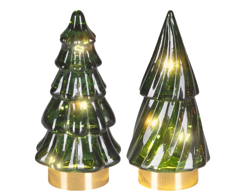 Micro LED boom glas steady binnen 2ass groen/warm wit D.6cm x H.12.8cm