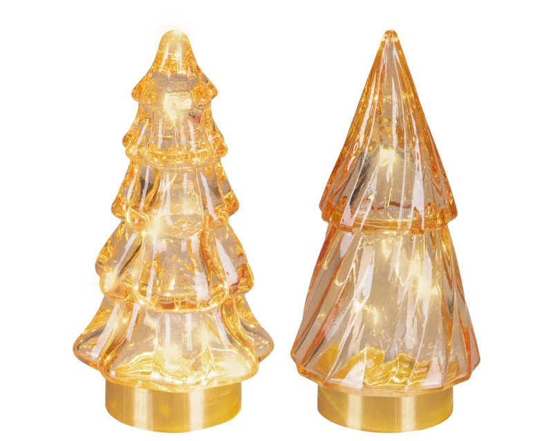 Micro LED boom glas steady binnen 2ass amber/warm wit D.6cm x H.12.8cm