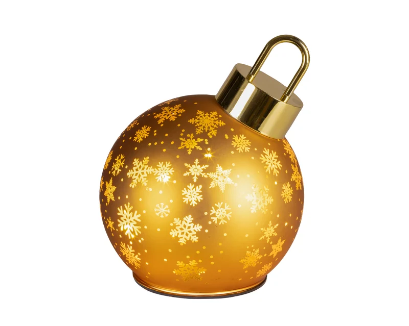 Micro LED draaiende bal glas steady BO binnen goud/warm wit D.14cm x H.18cm