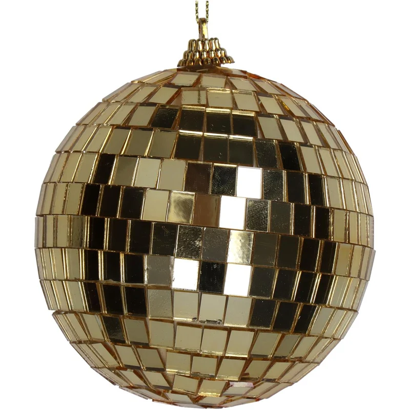 Ornament Diskokugel Glas Gold 10cm