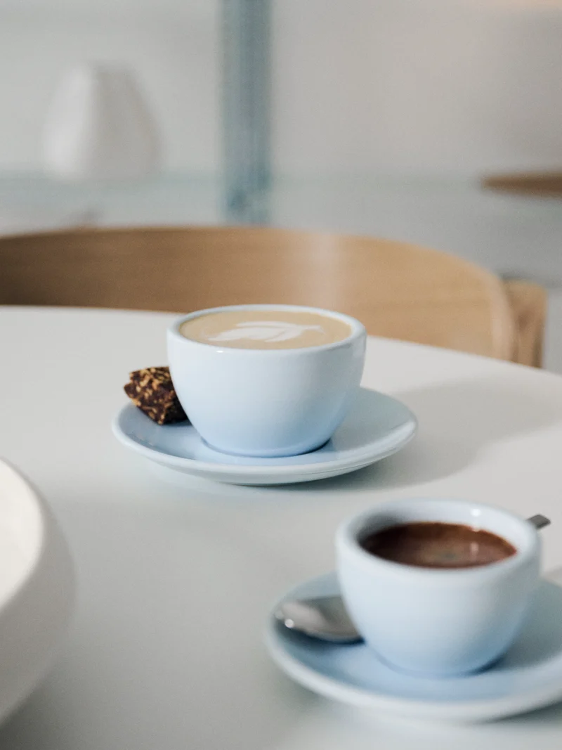 Cappuccino, baby blue, set of 2
