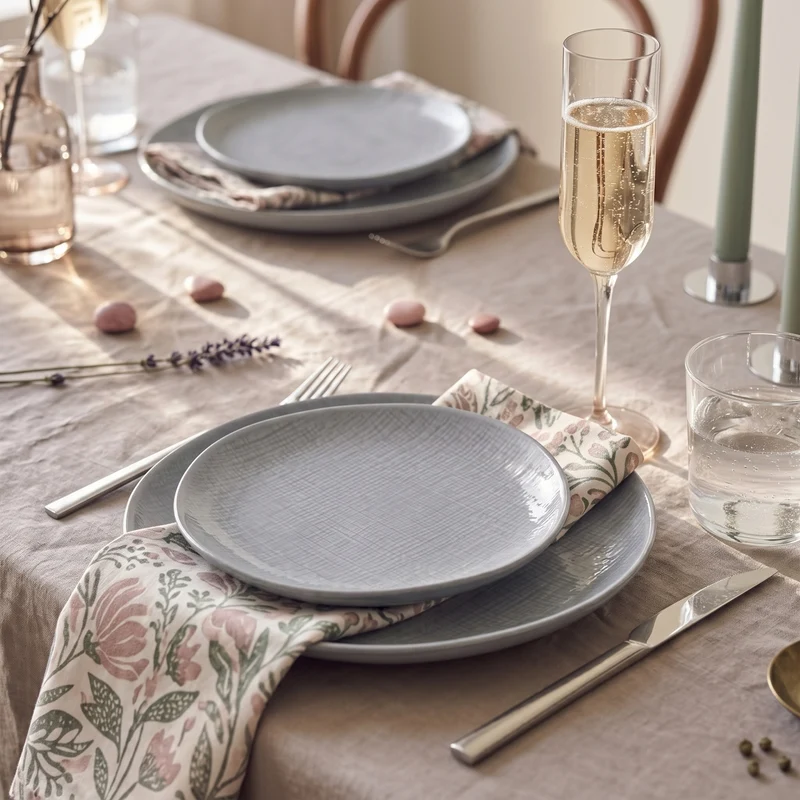 Cookinglife Speiseteller Linen Grey ø 27 cm – 6 Stück