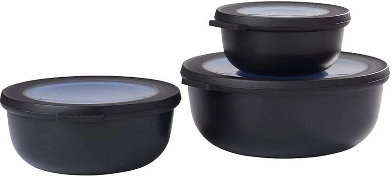 Mepal Frischhaltedosen Cirqula Nordic Black Rund 3-teilig - 350 ml + 750 ml + 1,25 Liter