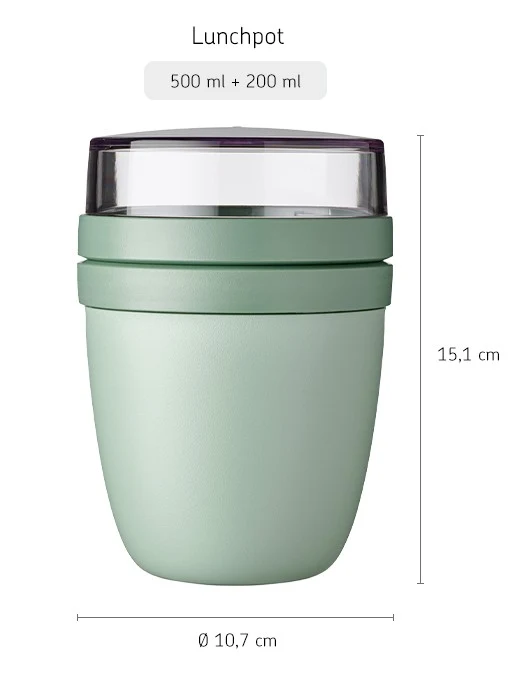 Mepal Joghurtbecher / Lunchpot Ellipse Nordic Sage - 500 ml + 200 ml