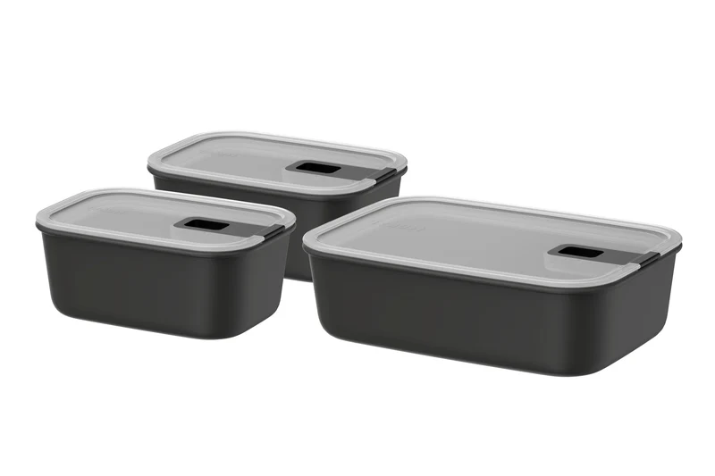 Mepal Vorratsdosen EasyClip Nordic Black 3-teilig - 2x 700 ml + 1,5 Liter