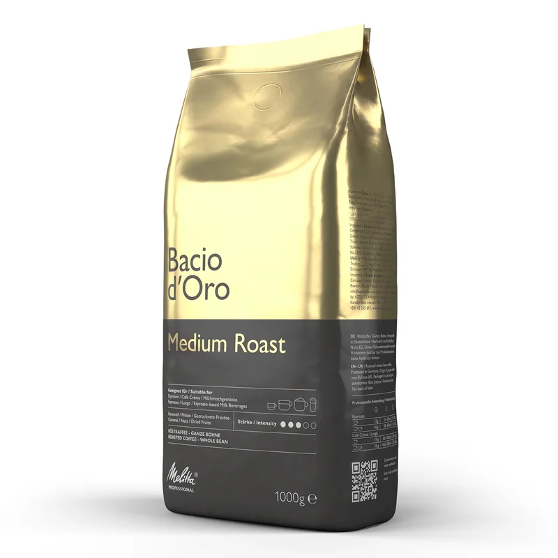 Melitta Kaffeebohnen / Espressobohnen Bacio d'Oro - Medium Roast - 1 kg