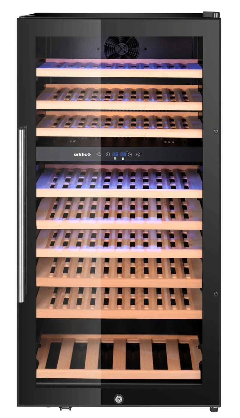Arktic Weinkühlschrank / Weinklimaschrank für 91 Flaschen - 2 Zonen
