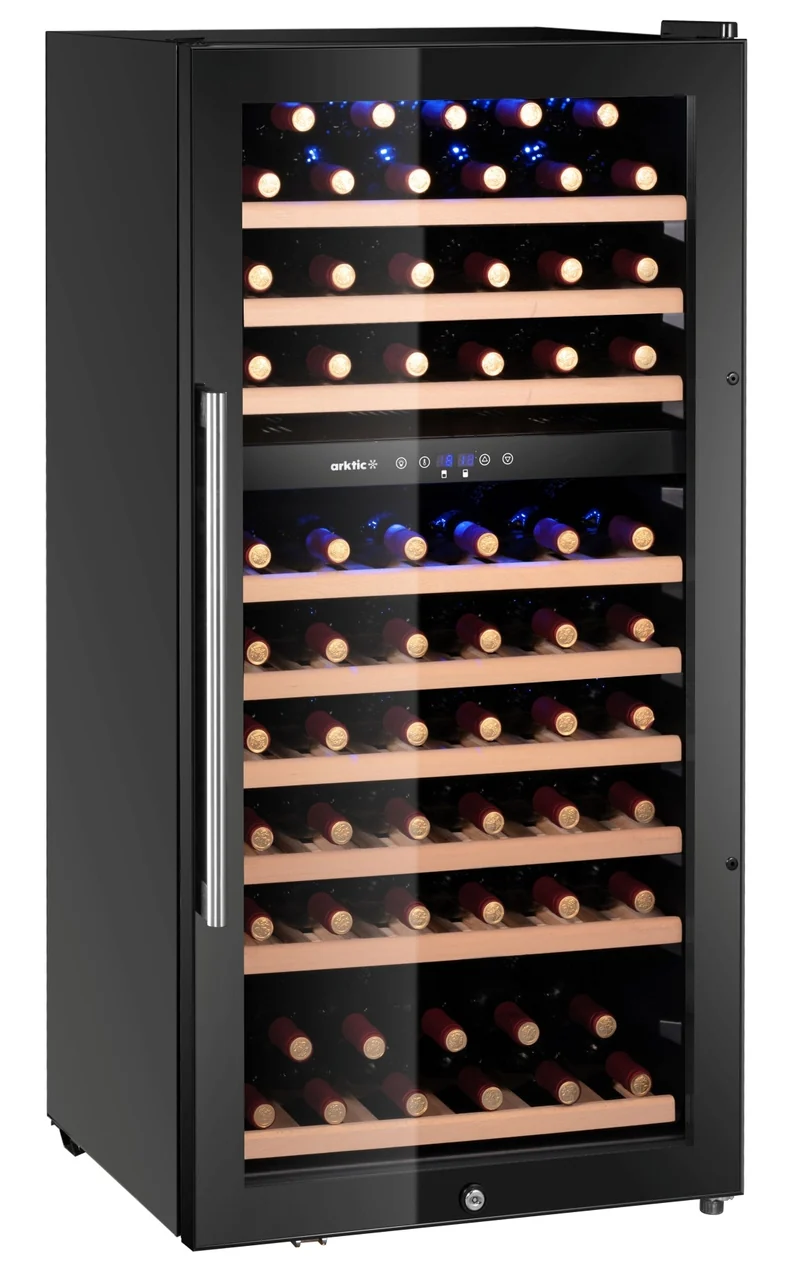 Arktic Weinkühlschrank / Weinklimaschrank für 91 Flaschen - 2 Zonen