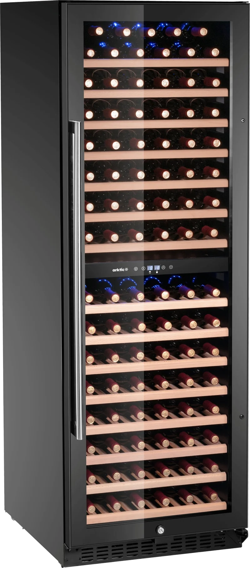 Arktic Weinkühlschrank / Weinklimaschrank für 131 Flaschen - 2 Zonen