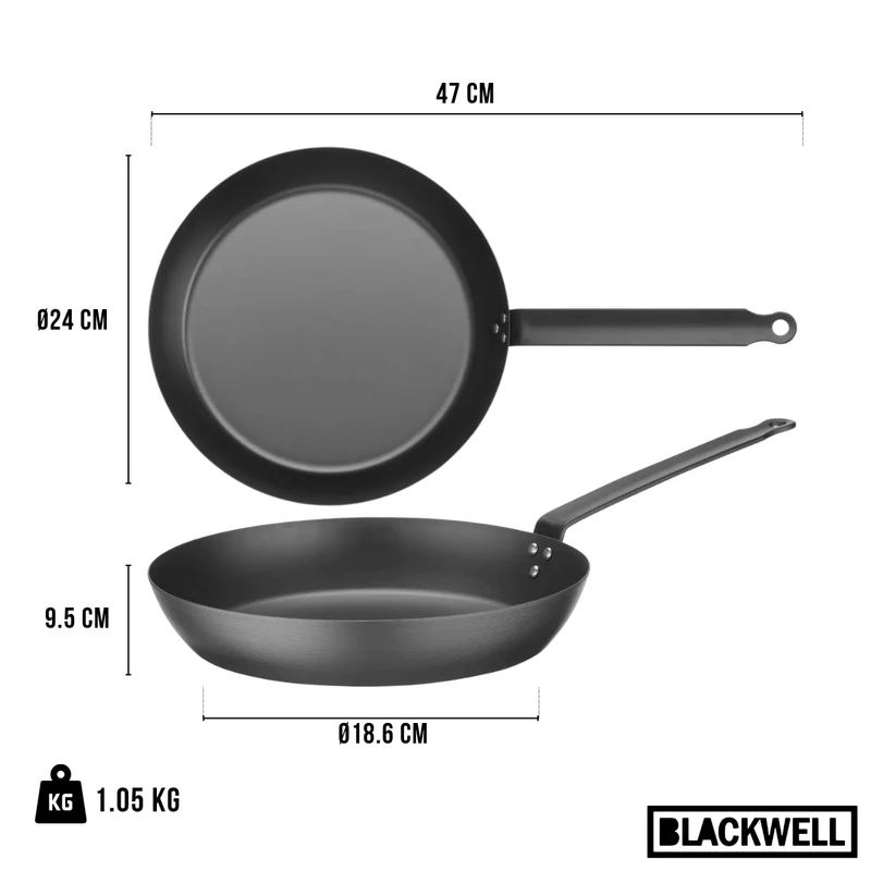 Blackwell Bratpfanne Carbonstahl Ø 24 cm – ohne Antihaftbeschichtung