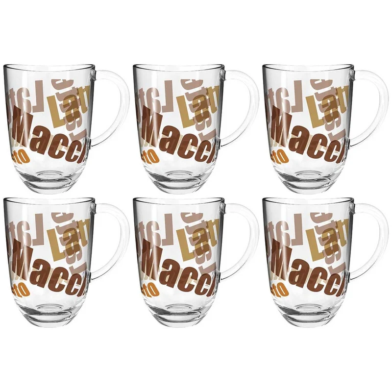 Latte Macchiato Tasse NAPOLI 380ml 3farbig 6er-Set