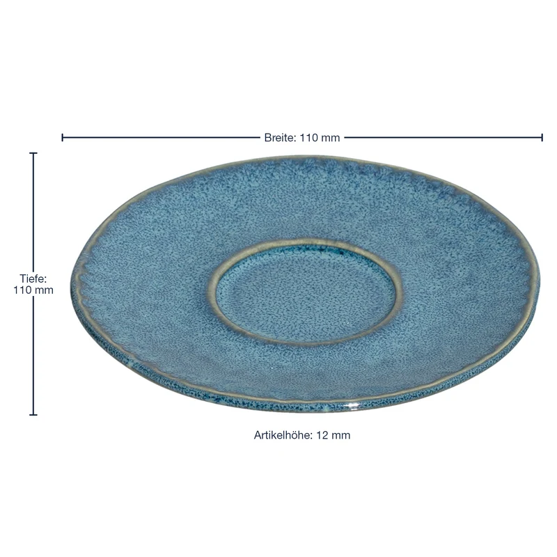 Keramikuntertasse MATERA 11 cm blau 4er-Set