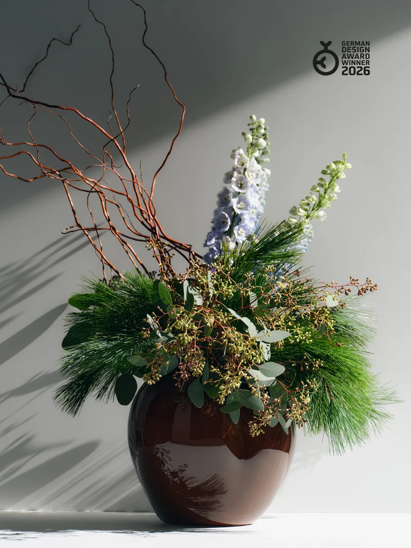 Poppy Vase, chocolate brown