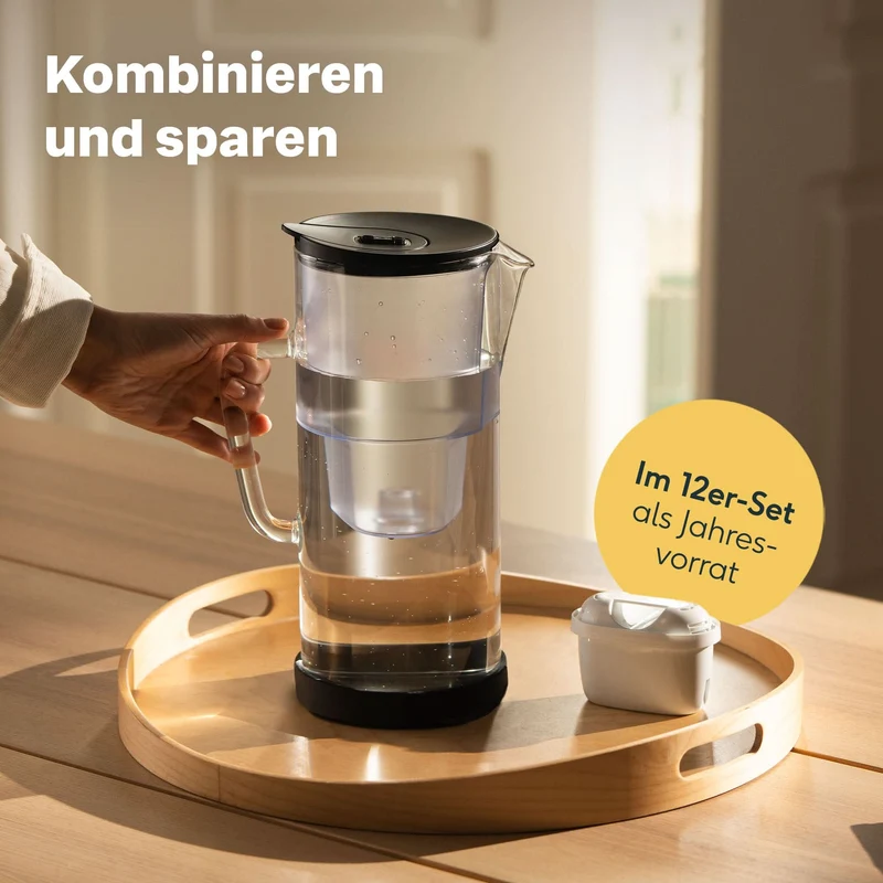 Wasserfilterkanne mit 6 Kartuschen