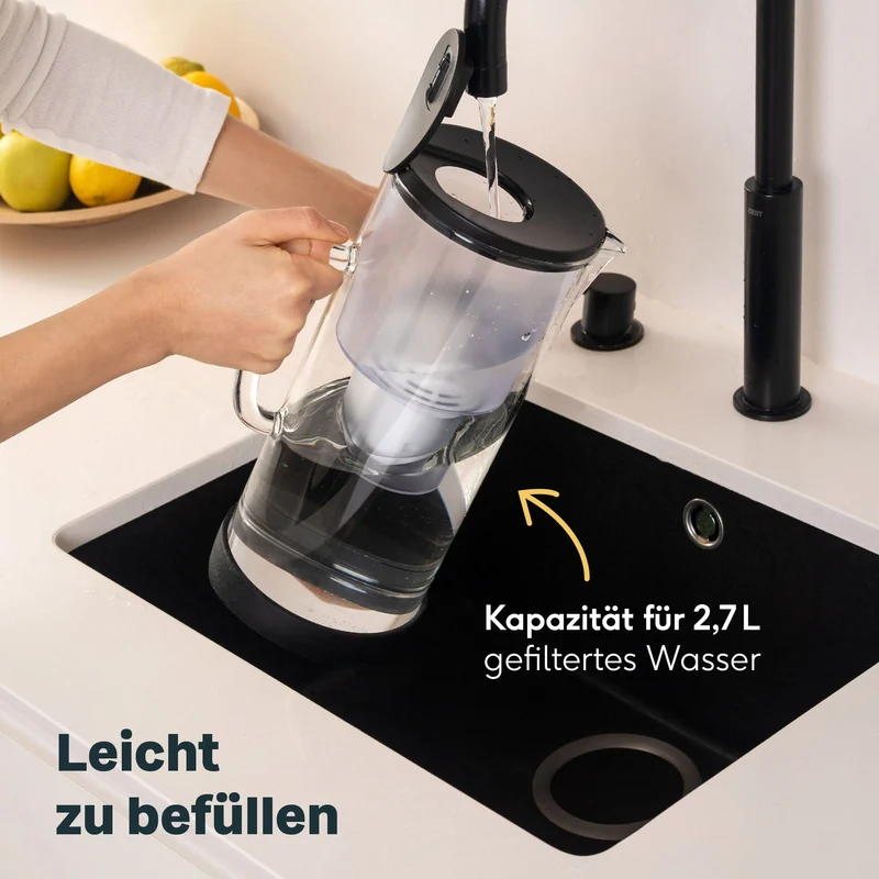 Wasserfilterkanne mit 3 Kartuschen