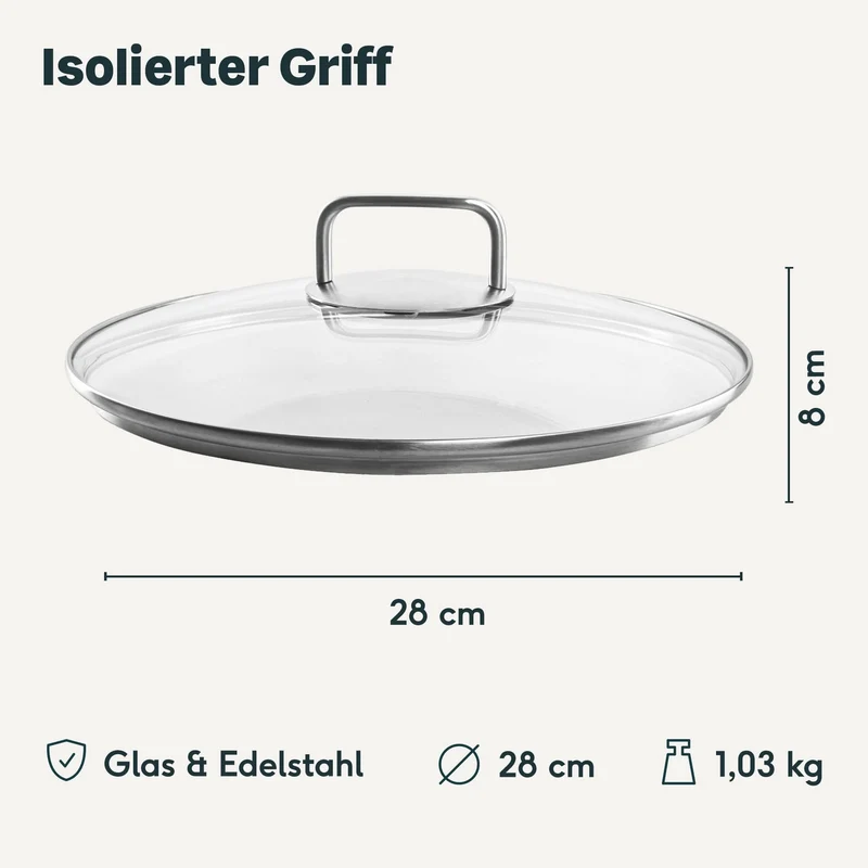 Glasdeckel für 28 cm Pfannen