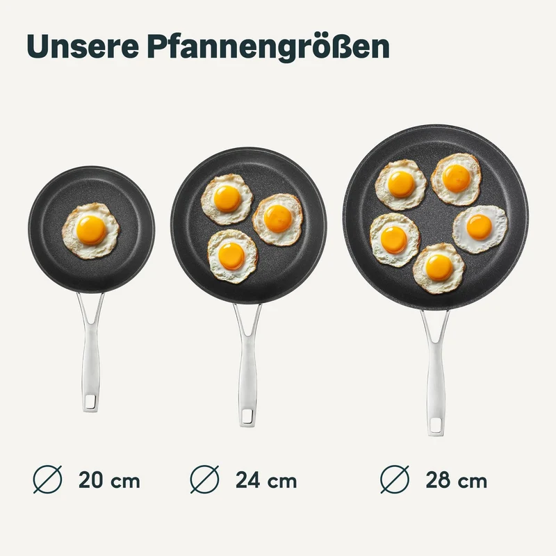Pfannen 2er- Set - 24 + 28 cm - Beschichtet
