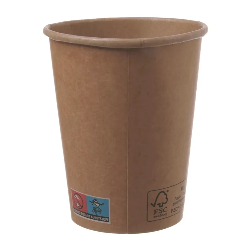 Kaffeebecher To Go, Pappe, FSC, unbedruckt, braun