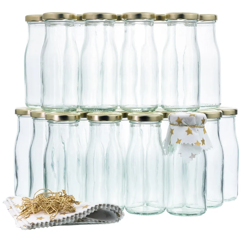 Adventskalender Set 24 x Milchflasche Epice 0,15 l mit Deckel und Zubehör