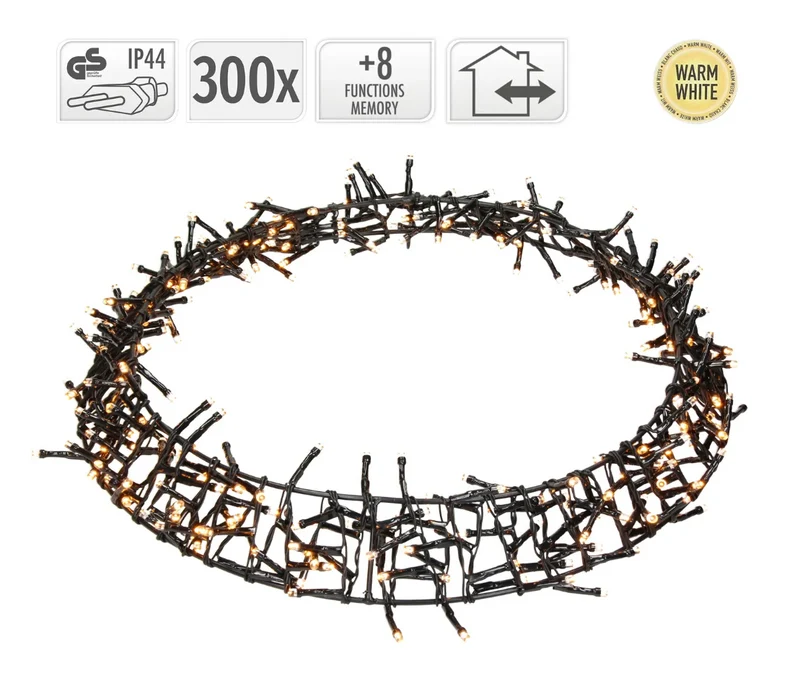 KRANS RING D38 H5,5CM 300LED EXTRA WARM WIT