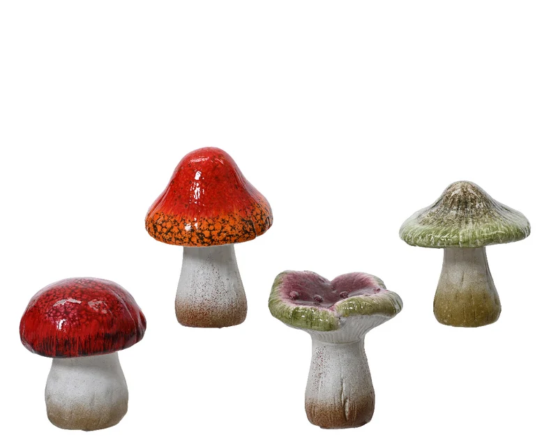 Pilz Terrakotta 4er-Set 8,4x7,9x9,5cm