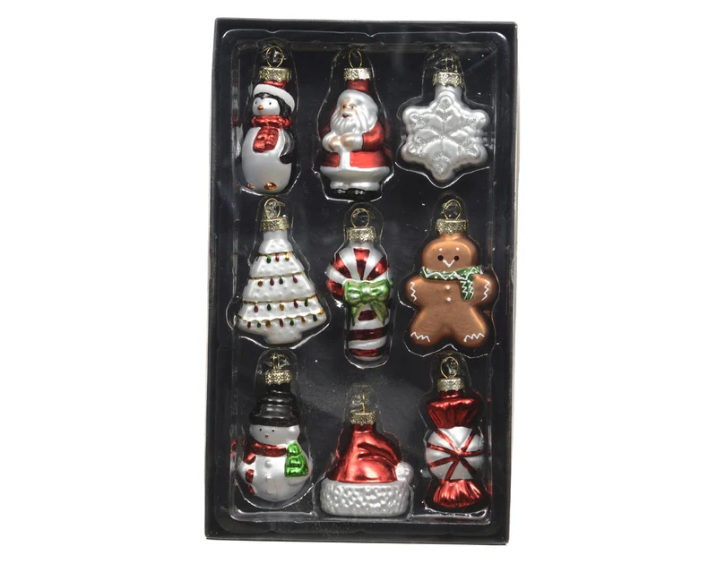 Figuur glas L.5cm x W.3cm x H.2cm 9 stuks assortie