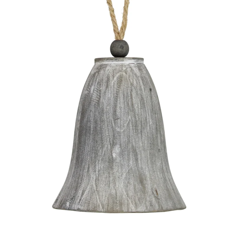 Bell fir wood with hanger 13.5x13.5x15cm FSC 100% Grey-wash
