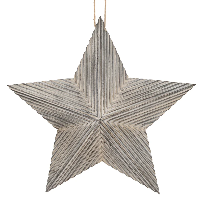 Star fir wood with hanger 38.5x5x37cm FSC 100% Grey-wash