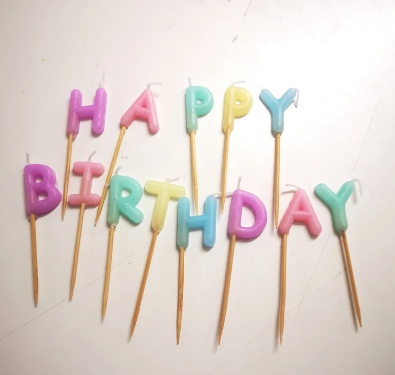 Bunte Happy Birthday Kuchen Kerzen (13 St/Pack)