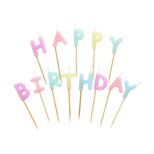 Bunte Happy Birthday Kuchen Kerzen (13 St/Pack)