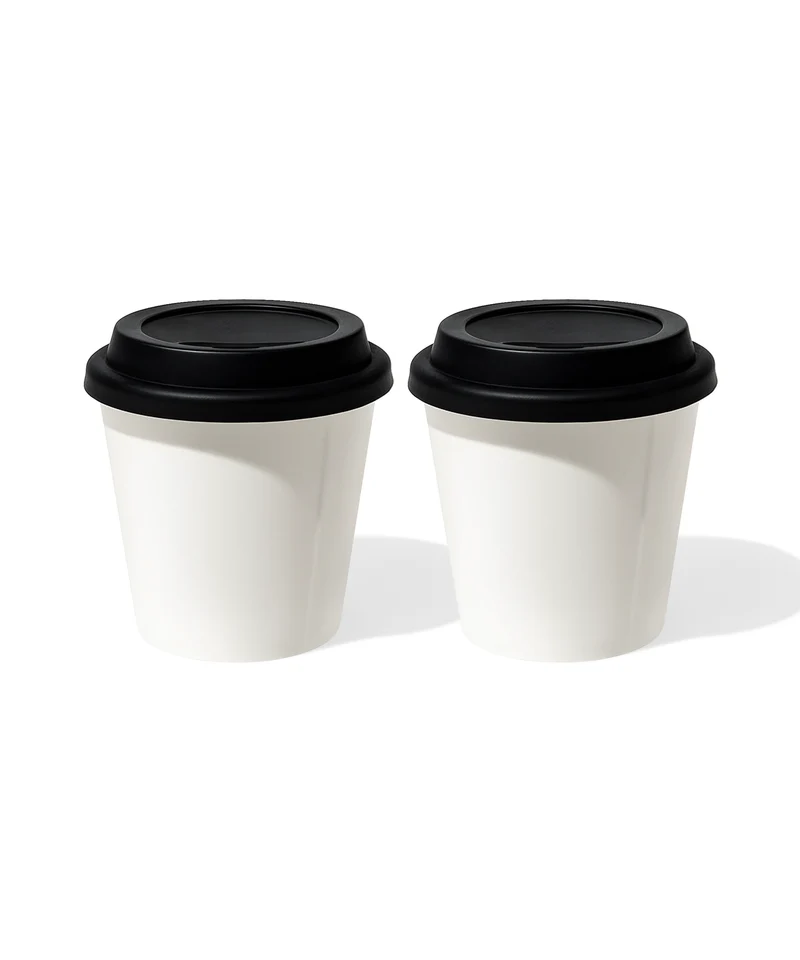 Keramik To-Go Becher mit schwarzem Silikon-Deckel | Brooklyn