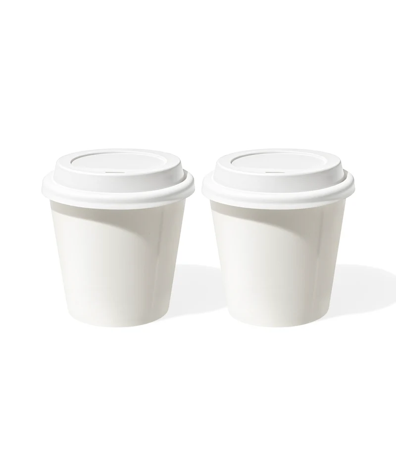Keramik To-Go Becher mit weißem Silikon-Deckel | Brooklyn